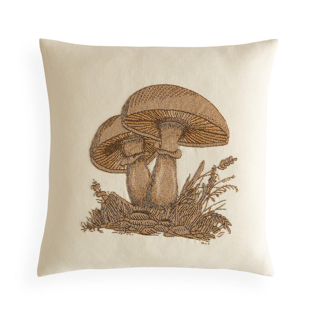 Large Mushrooms Beaded Pillow Jonathan Adler