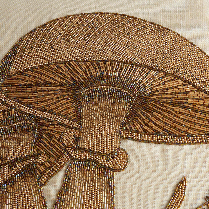Large Mushrooms Beaded Pillow Jonathan Adler