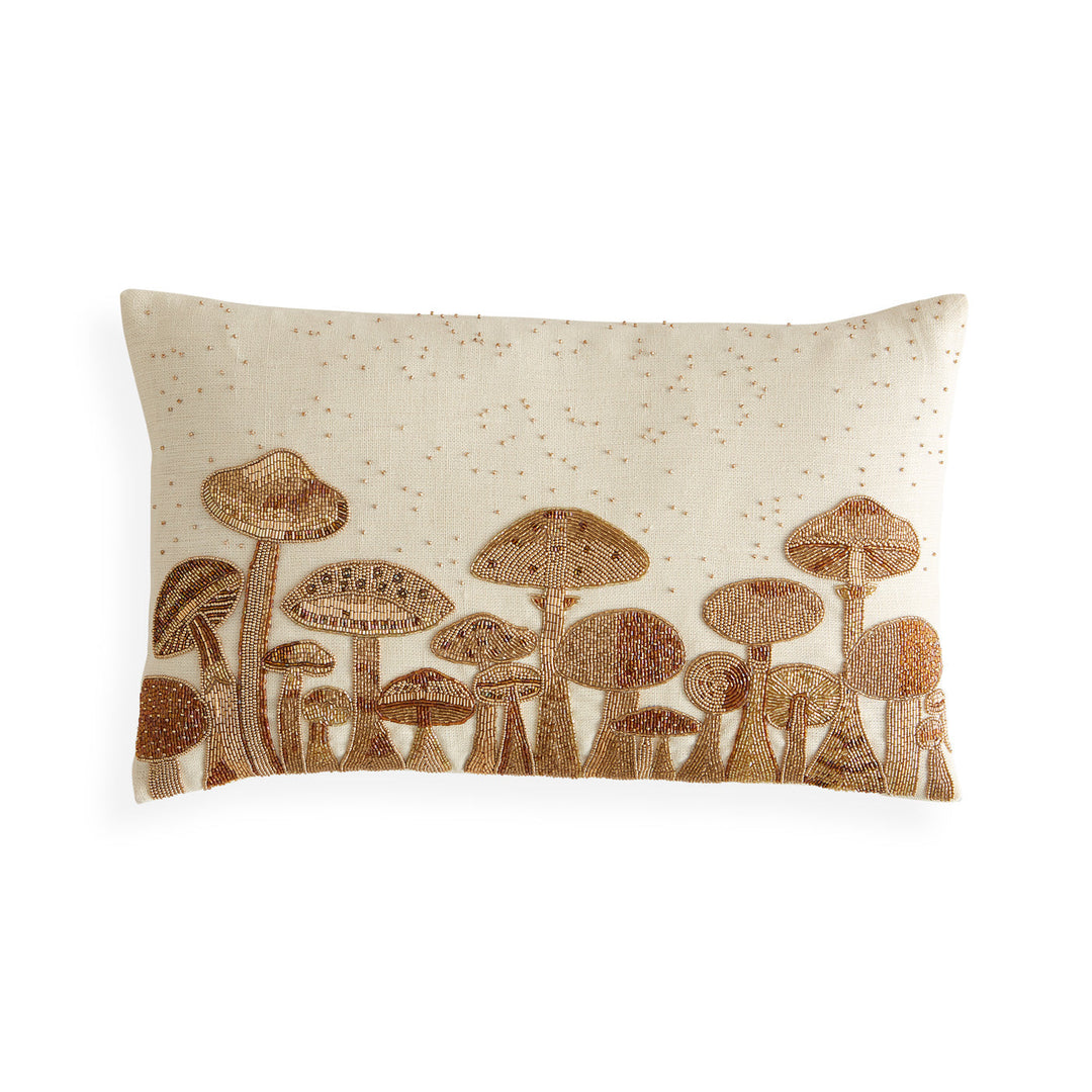 Mushroom Field Beaded Pillow Jonathan Adler