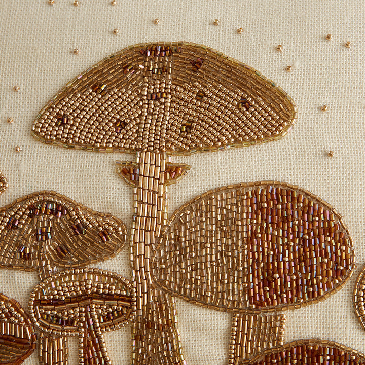 Mushroom Field Beaded Pillow Jonathan Adler