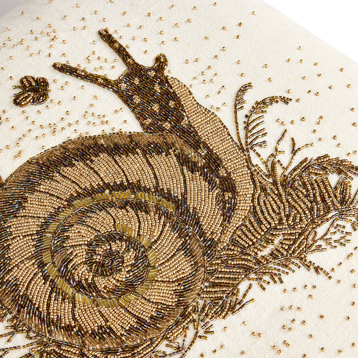 Botanist Snail Beaded Pillow Jonathan Adler