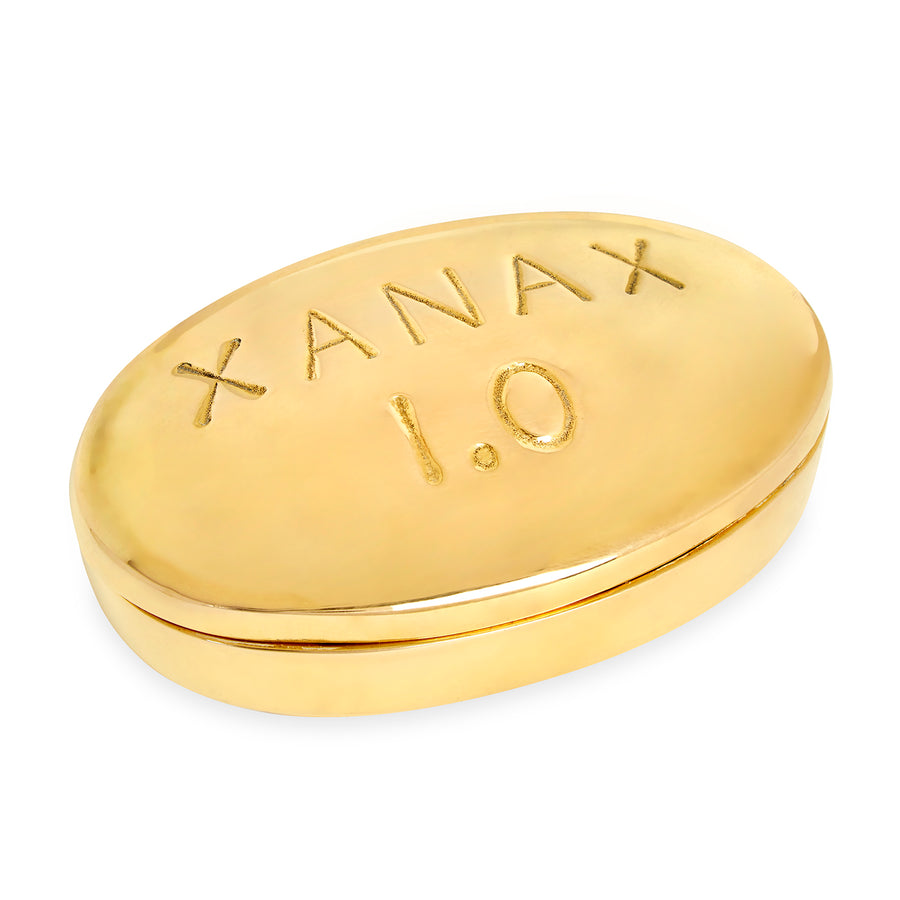 Xanax Pill Box Jonathan Adler Brass