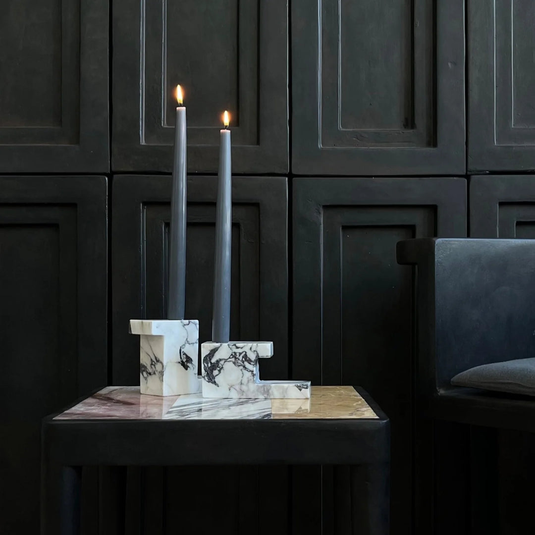 Brick Candle Holder, Tall - Calacatta Vases 101 Copenhagen   