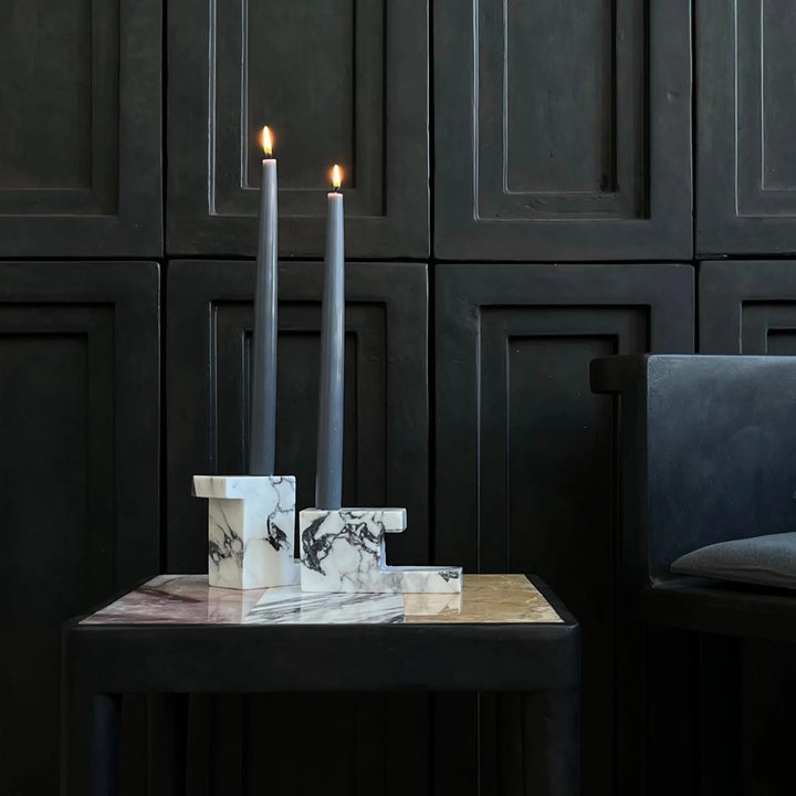 Brick Candle Holder, Tall - Calacatta Vases 101 Copenhagen   