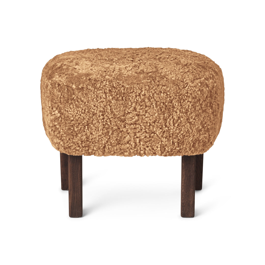 Ingeborg Foot Stool Ottomans Audo Copenhagen Sheepskin Honey Smoked Oak