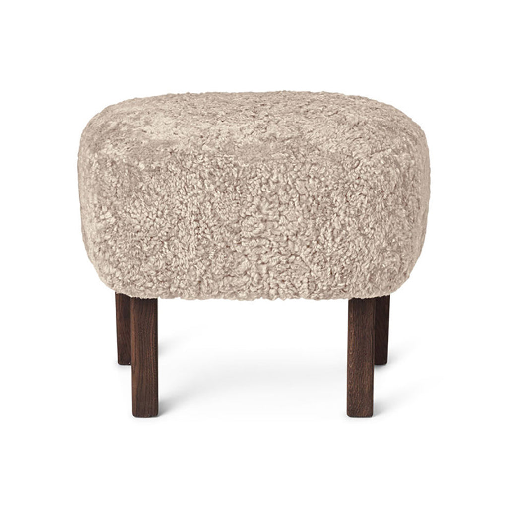 Ingeborg Foot Stool Ottomans Audo Copenhagen Sheepskin Moonlight Smoked Oak