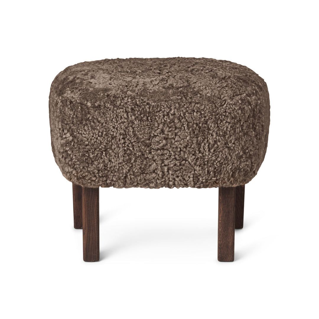 Ingeborg Foot Stool Ottomans Audo Copenhagen Sheepskin Sahara Smoked Oak