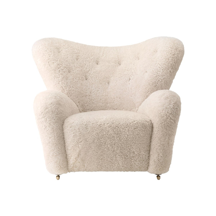 The Tired Man Lounge Chair Chairs Audo Copenhagen Sheepskin Moonlight Natural Oak