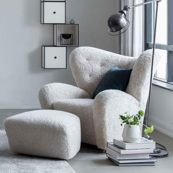 The Tired Man Lounge Chair with Footstool Chairs Audo Copenhagen