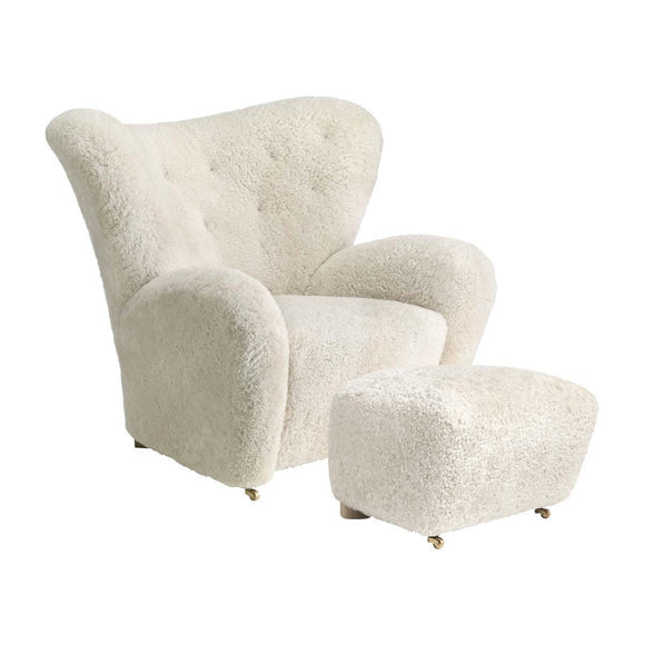 The Tired Man Lounge Chair with Footstool Chairs Audo Copenhagen