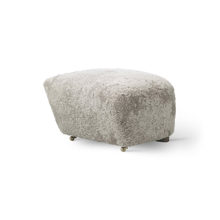 Tired Man Foot Stool Ottomans Audo Copenhagen Sheepskin Green Tea / Smoked Oak