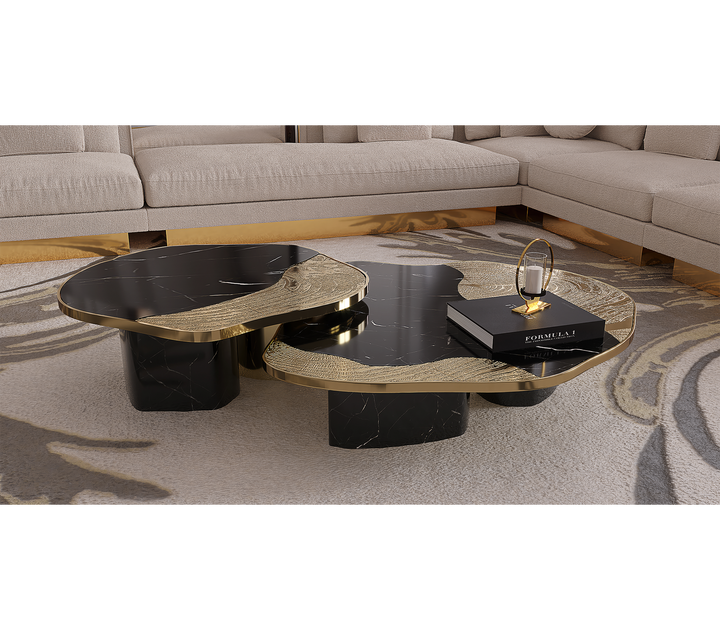 ophelia portoro marble and gold center table - Image 29