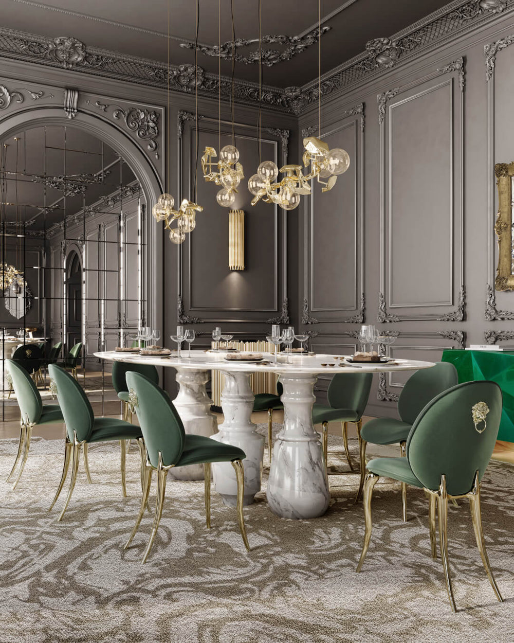 pietra oval xl nero marquina dining table Dining Tables Boca Do Lobo