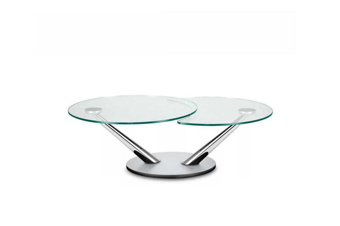 Cadabra Coffee Table Clear Glass Chrome Satin Silver Glass Coffee Tables Naos