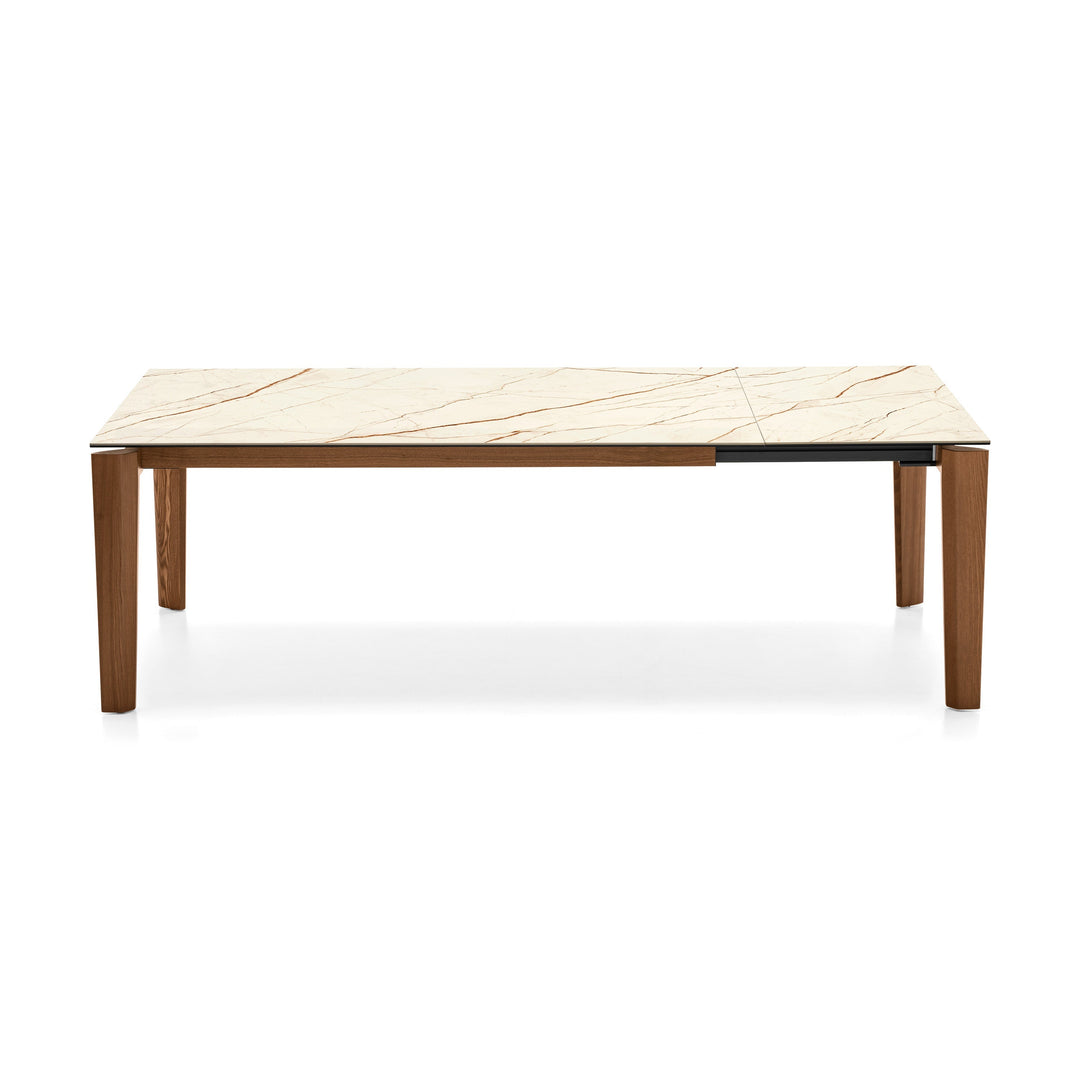 Dogma Rectangular Extendable Dining Table Extendable Dining Tables Calligaris P27C Golden Statuary Marble Ceramic / P201 Walnut Veneer / P201 Ash Walnut