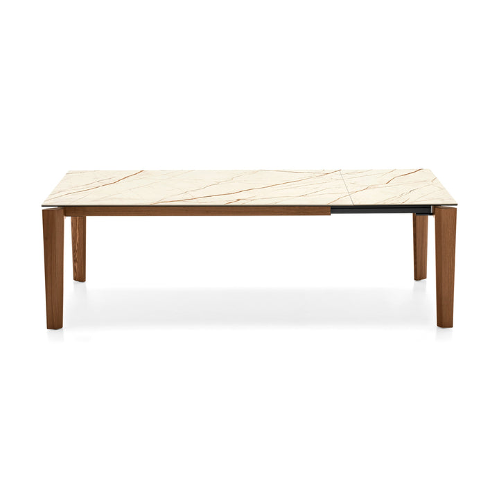 Dogma Rectangular Extendable Dining Table Extendable Dining Tables Calligaris P27C Golden Statuary Marble Ceramic / P201 Walnut Veneer / P201 Ash Walnut