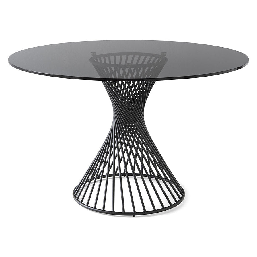 Vortex Dining Table Dining Tables Calligaris GTG Smoke Grey Tempered Glass / P15 Matt Black