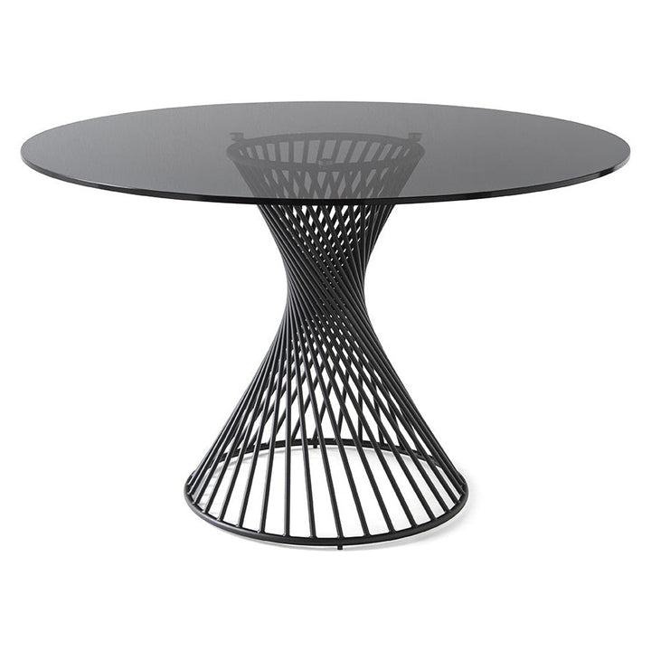 Vortex Dining Table Dining Tables Calligaris GTG Smoke Grey Tempered Glass / P15 Matt Black