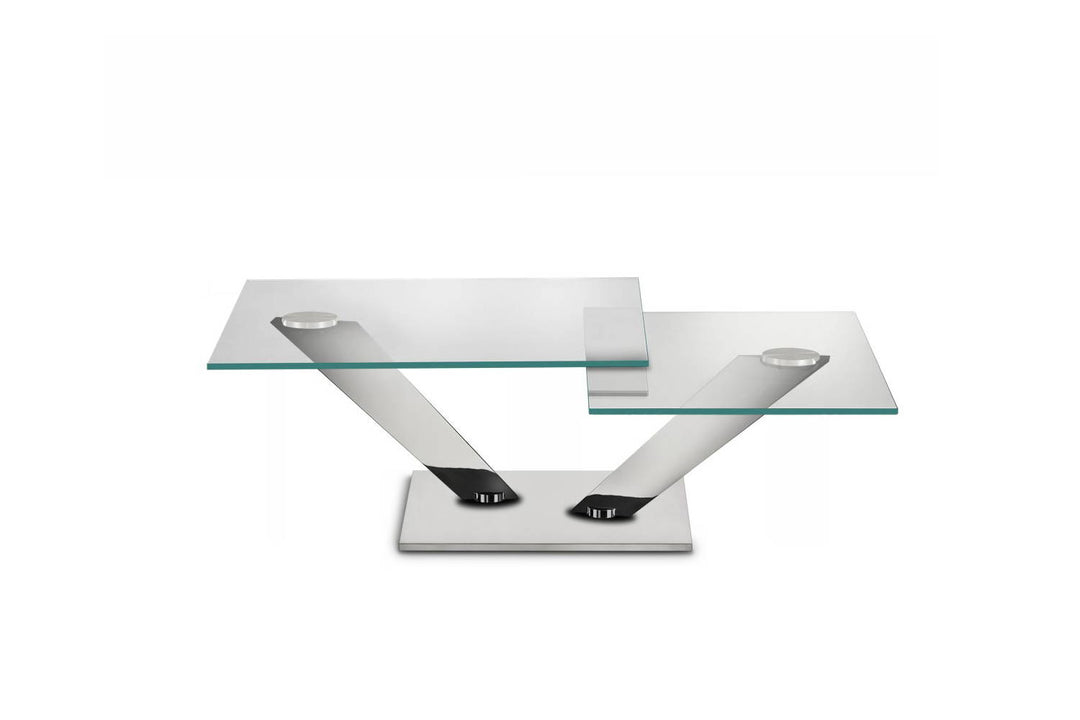 Calypso Coffee Table Clear Glass Chrome Coffee Tables Naos