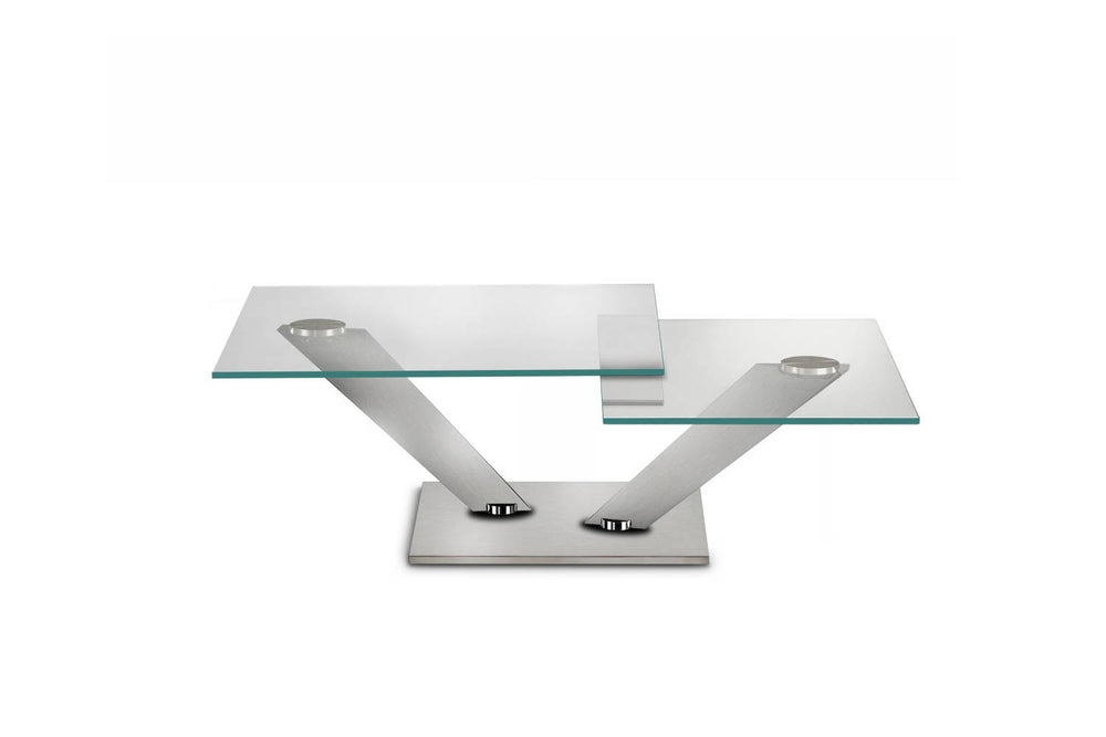 Calypso Coffee Table Clear Glass Chrome Coffee Tables Naos