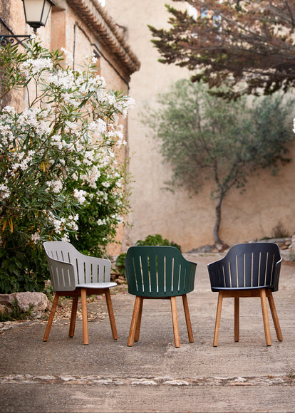 Choice Outdoor Dining Armchair with Wood Legs Chairs Cane-line