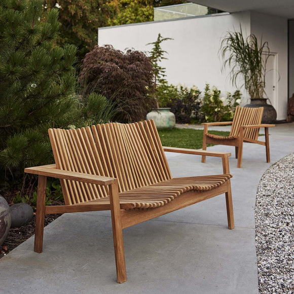 Amaze Outdoor Teak Stackable 2 Seater Sofa Outdoor Sofas Cane-line