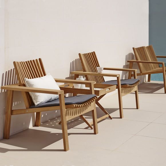 Amaze Outdoor Teak Stackable Lounge Chair Outdoor Chairs Cane-line