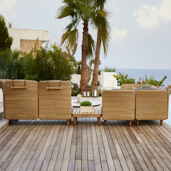 Arch Outdoor Corner Sofa with Low & High Backrest & Table Sectional Sofas Cane-line