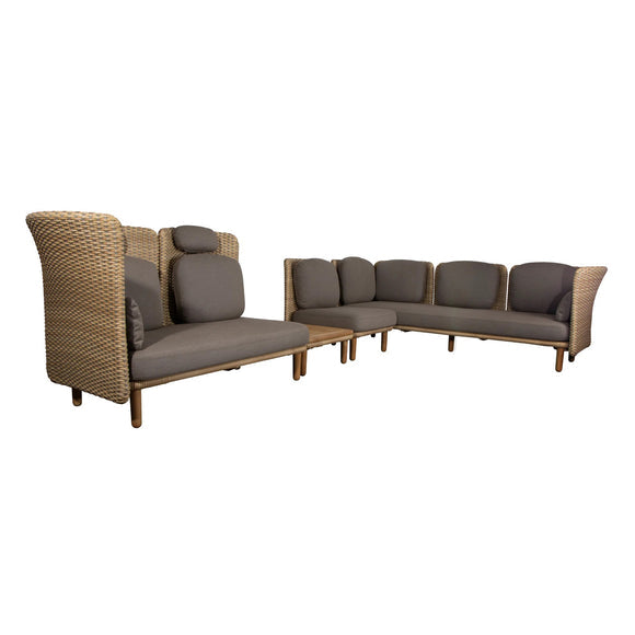 Arch Outdoor Corner Sofa with Low & High Backrest & Table Sectional Sofas Cane-line