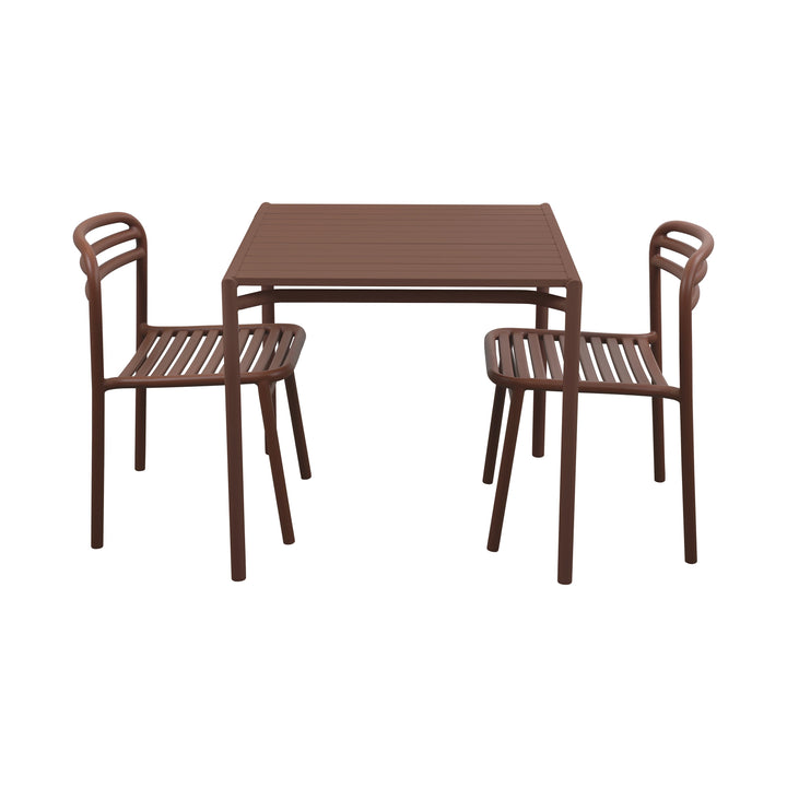 Bliss Outdoor Dining Table Set Outdoor Furniture Cane-line Desert Red Table with 2 Dining Chairs