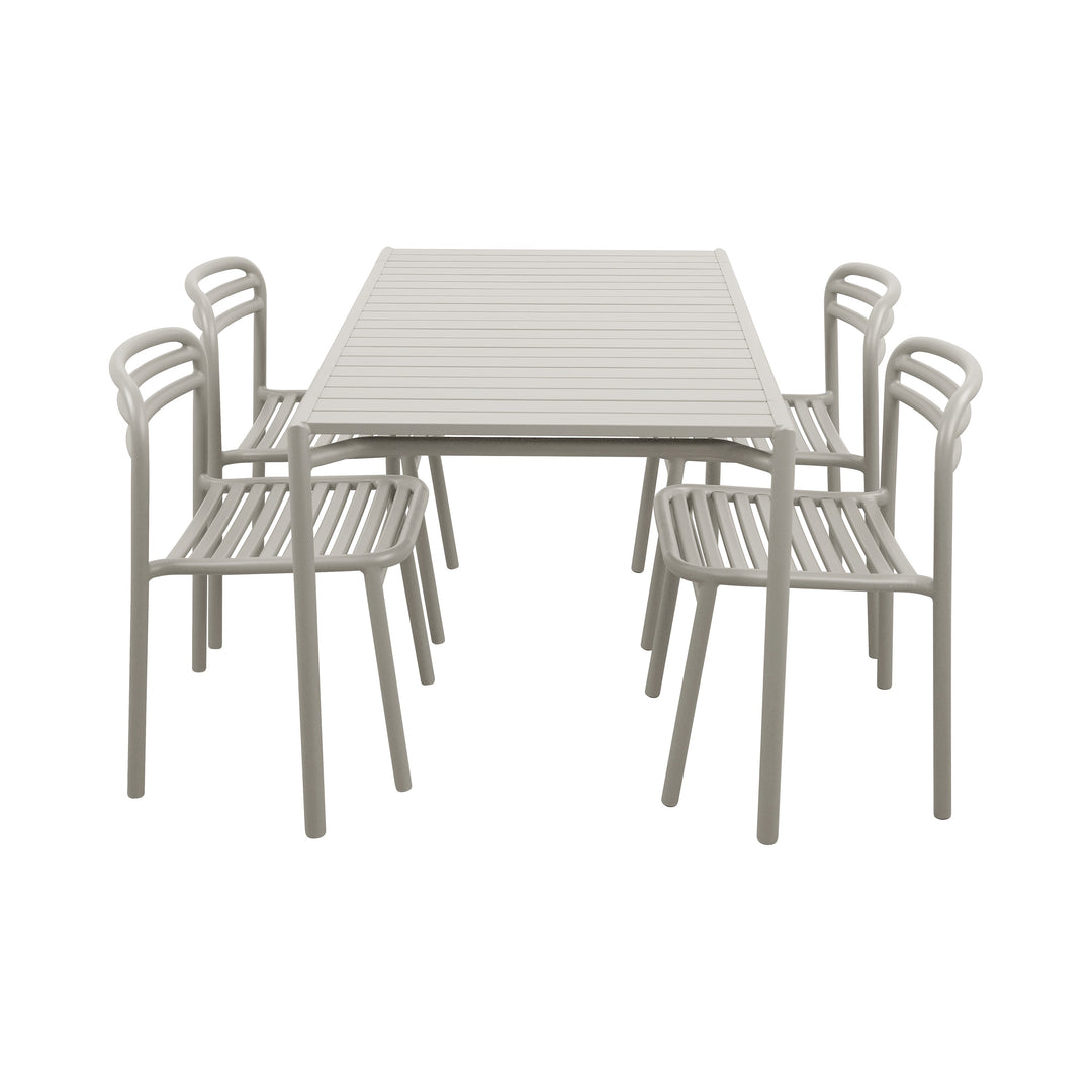 Bliss Outdoor Rectangular Dining Table Set Outdoor Furniture Cane-line Sand Table with 4 Dining Chairs