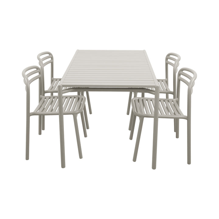 Bliss Outdoor Rectangular Dining Table Set Outdoor Furniture Cane-line Sand Table with 4 Dining Chairs