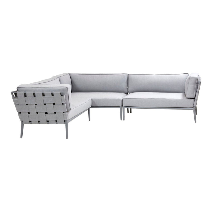 Conic Outdoor 4 Seater Sectional Sectional Sofas Cane-line Light Grey Cane-Line Airtouch