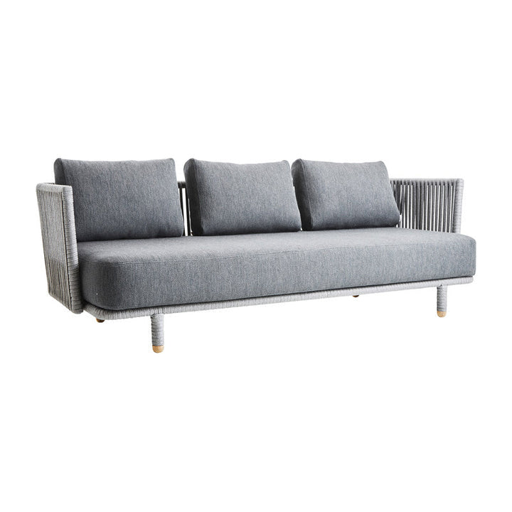 Moments Outdoor 3 Seater Sofa Outdoor Sofas Cane-line Grey Cane-Line Soft Rope Frame / Grey Cane-line AirTouch Cushion Set