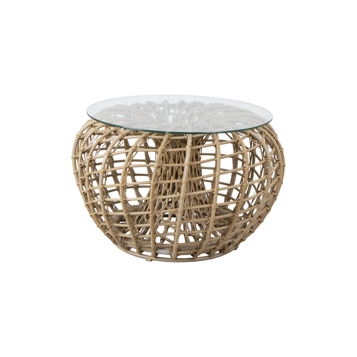 Nest Outdoor Footstool Outdoor Ottomans Cane-line Natural Large: 51.2 in diameter Clear Glass