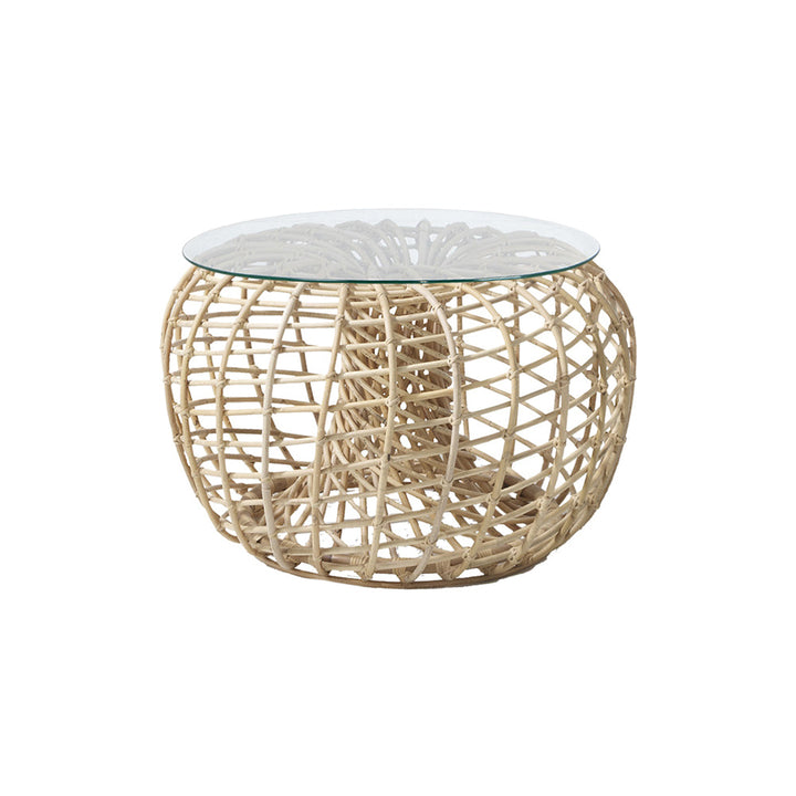 Nest Indoor Footstool Ottomans Cane-line Small: 26.4 in diameter Clear Glass