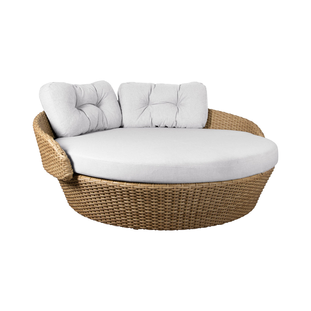 Ocean Outdoor Daybed Outdoor Sofas Cane-line Natural Cane-Line Flat Weave Daybed with White Grey Cane-Line Link Cushion