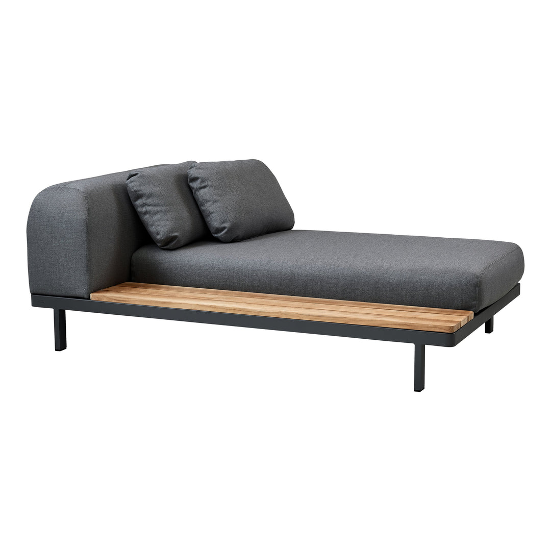 Space Outdoor Chaise Sofa with Side Table Outdoor Furniture Cane-line