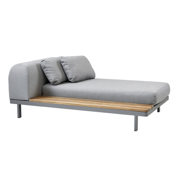 Space Outdoor Chaise Sofa with Side Table Outdoor Furniture Cane-line