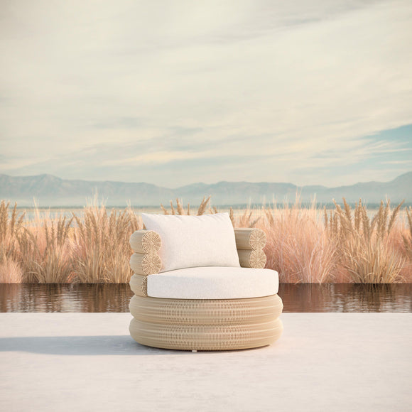 Texoma Swivel Club Chair Outdoor Chairs Azzurro Living