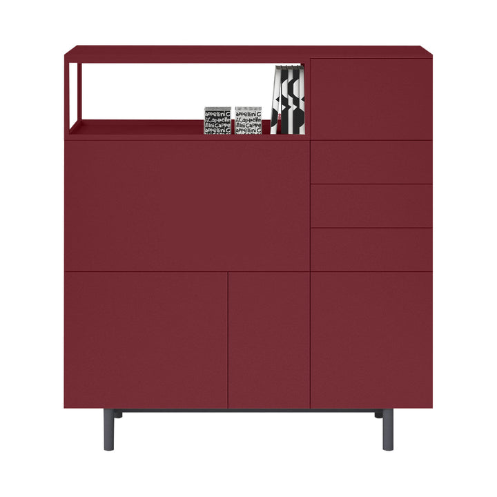 Easy Cabinet Sideboards Cappellini Matte Lacquer Extra Bordeaux
