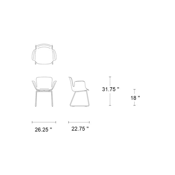 Juli Plastic Armchair with Sled Base Chairs Cappellini