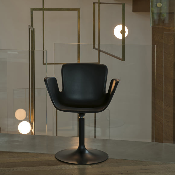 Juli Plastic Chair with Column Base Furniture Cappellini