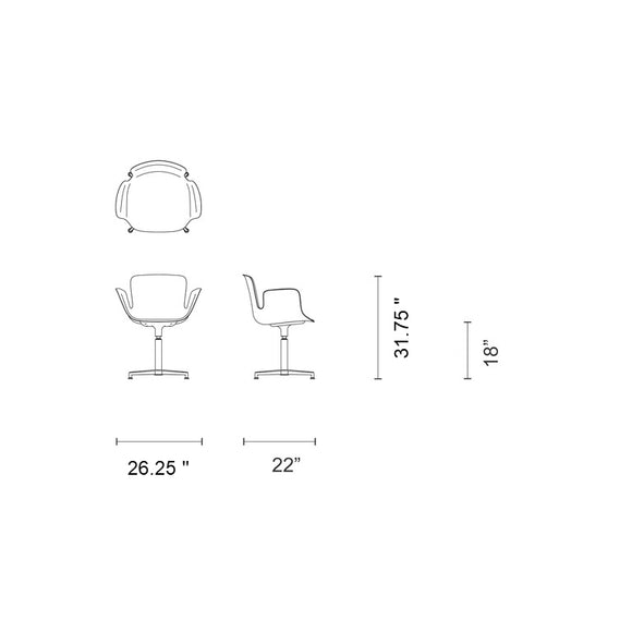 Juli Plastic Swivel Armchair Chairs Cappellini