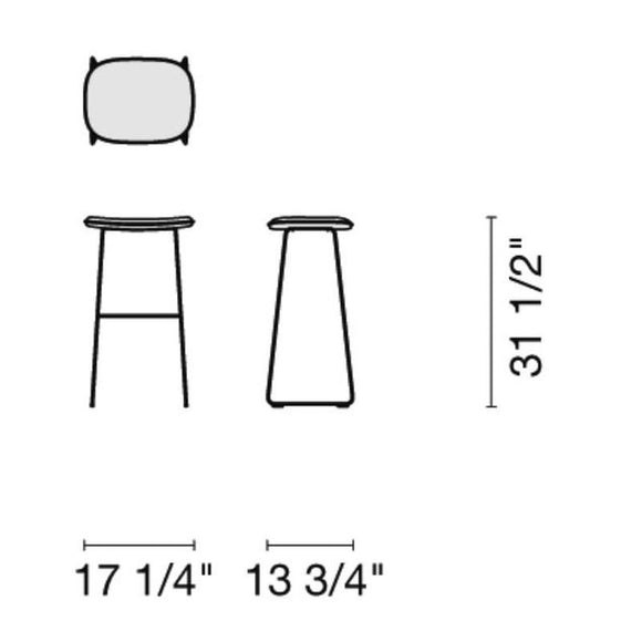 Morrison Upholstered Stool Table & Bar Stools Cappellini