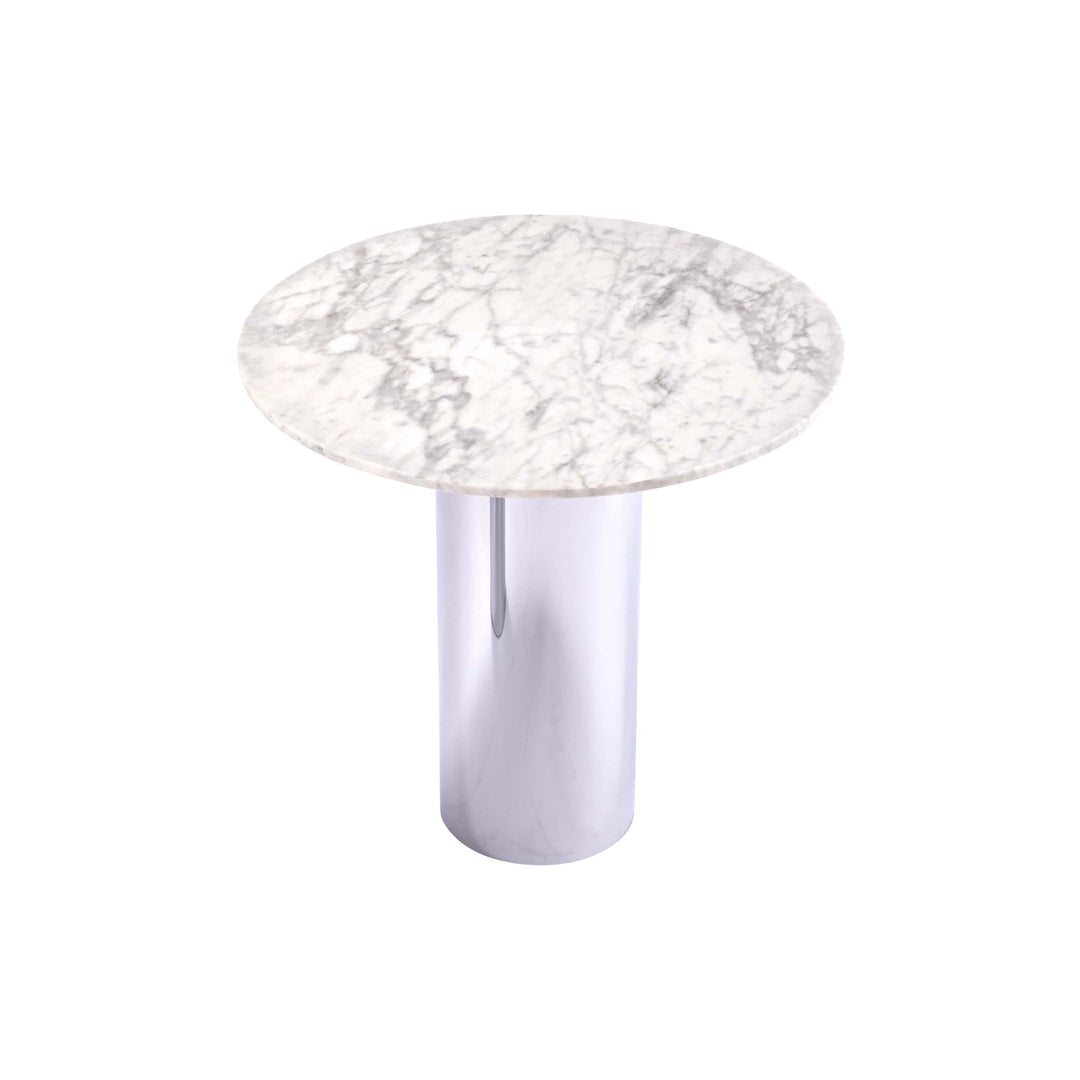 Mush Side Table Accent Tables Cappellini White Carrara Marble / 407 Chromed Large: 18.5 in height