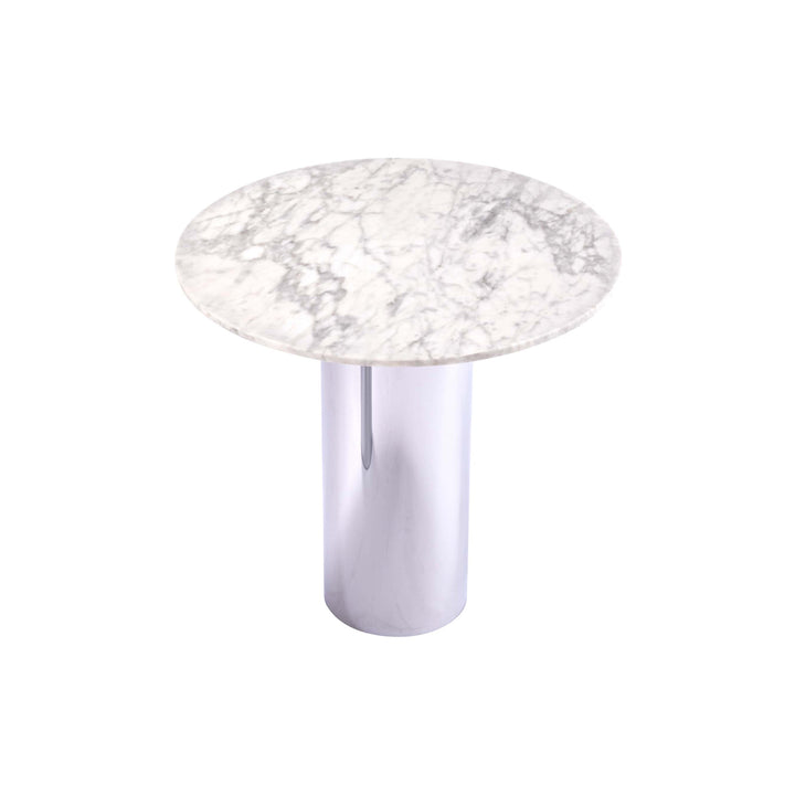 Mush Side Table Accent Tables Cappellini White Carrara Marble / 407 Chromed Large: 18.5 in height