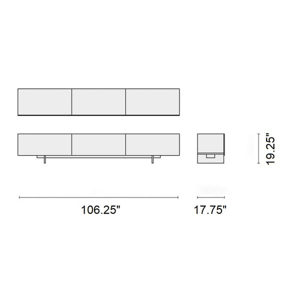 Uni Cabinet with 3 Drawers Sideboards Cappellini