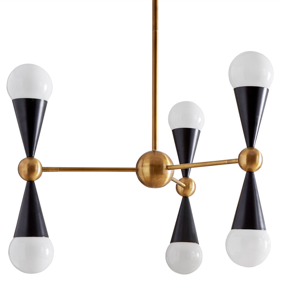 Caracas Six-Light Chandelier Jonathan Adler Black
