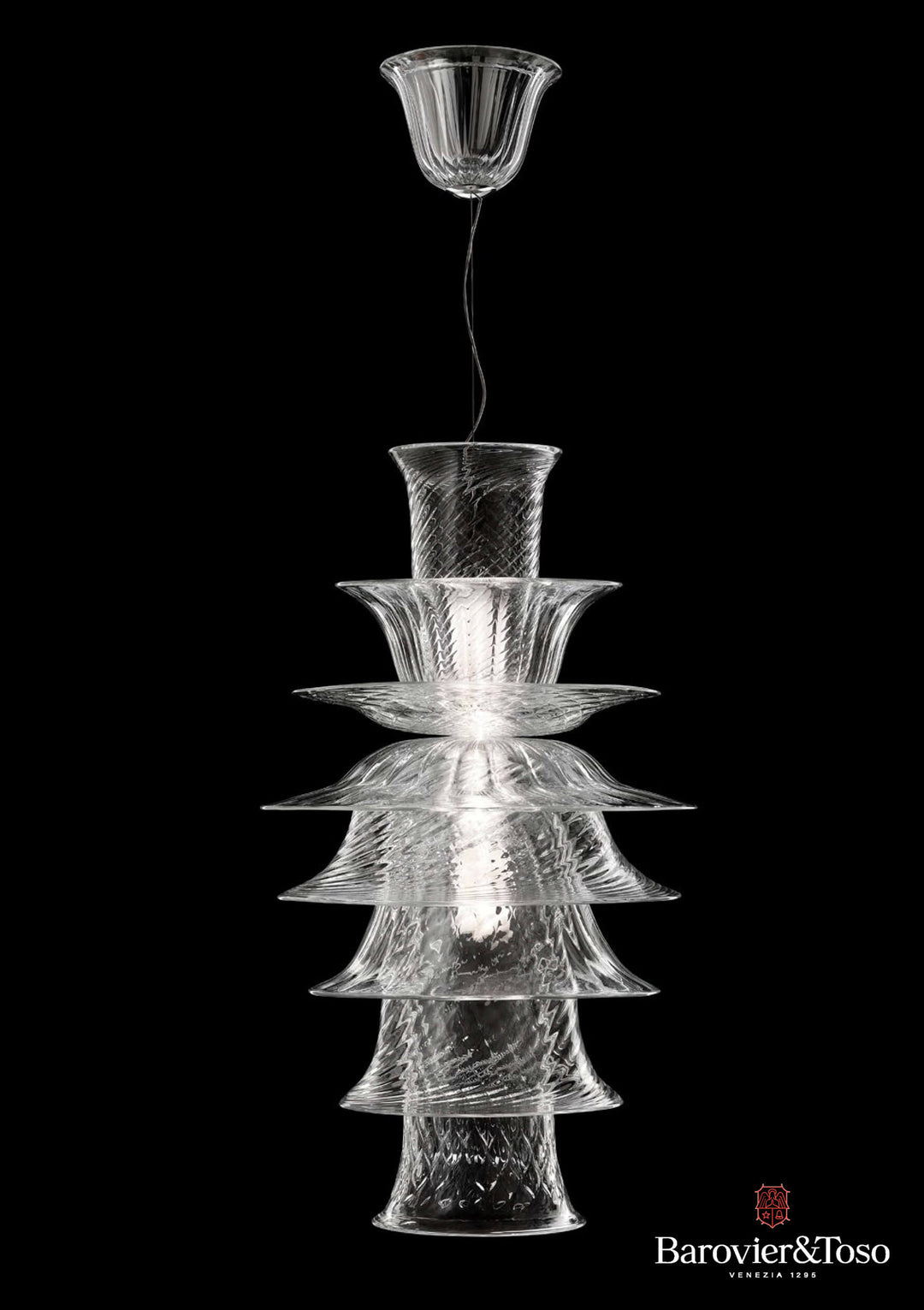 Campanula Suspension Lamp by Barovier&amp;Toso Murano Suspension Lamps Barovier & Toso